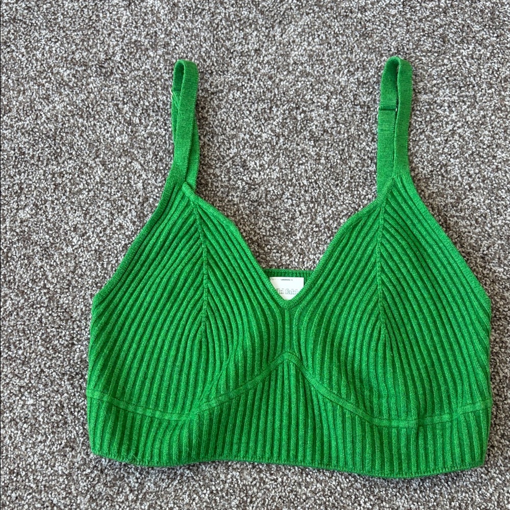 Wild Fable Green Ribbed Top
